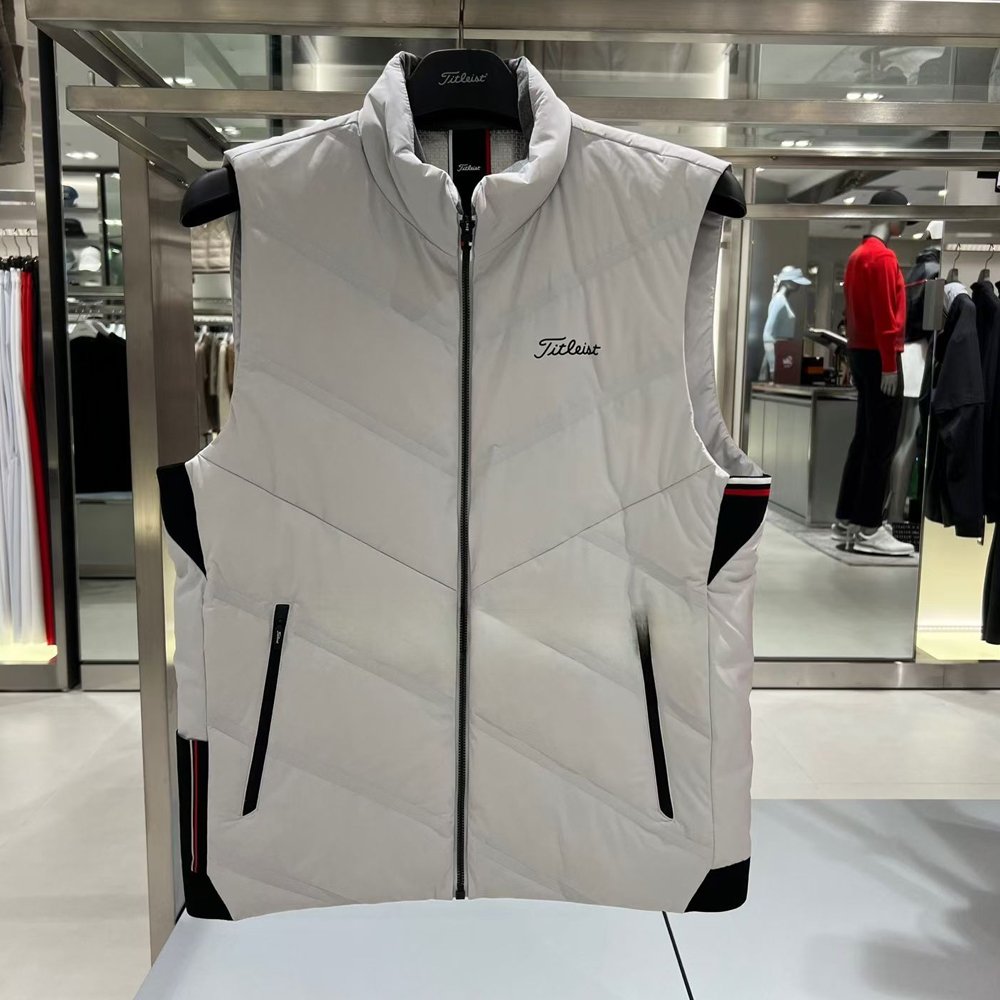 Titleist 골프 남성복 25년 가을겨울 TOUR FIT 다운 조끼 – 거위털 소재, 바람막이·보온 기능
