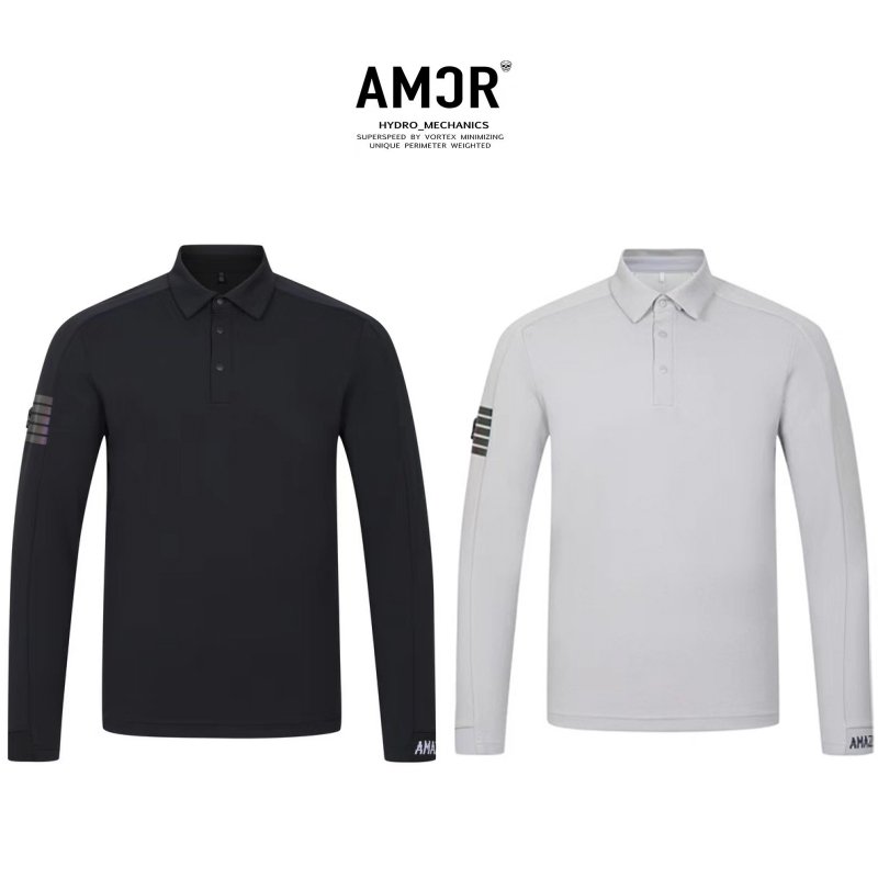 AMAZINGCRE 골프 남성용 긴팔 티셔츠 25년 신모델 탄력감 넘치는 편안함 심플하고 어디에나 잘 어울리는 칼라 폴로 셔츠