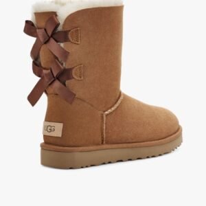 UGG 가을겨울 여성용 패션 편안한 플랫 원형토우 리본 무지 숏부츠 캐주얼 스노우부츠(복사)