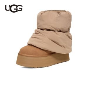 UGG 겨울 여성용 편안 패션 플랫폼 양면 양말같은 샤프트 클래식 미니 캐주얼 숏 부츠 스노우 부츠