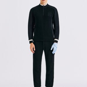 G/FORE 남성용 골프 긴팔 울 혼방 소프트 바람막이 반개방형 인너웨어