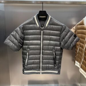 G/FORT 남성용 신상 골프웨어 가을겨울 스탠드 칼라 패치워크 반팔 다운 재킷 스포츠 다용도 보온 아우터