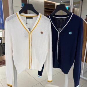 G/FORE여성 골프웨어 브이넥 얇고 통기성 좋은 긴팔 니트 가디건