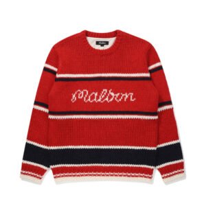 MALBON GOLF 남성용 스웨터 따뜻하고 내구성 강한 두꺼운 혼방 소재 가을겨울 캐주얼 니트 핫템 레트로 스타일