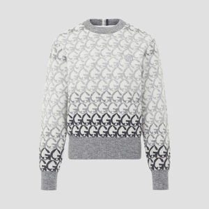 G/FORE 여성 골프웨어 겨울 신모델 라운드넥 컬러 포인트 로고 다양한 스타일 매치 가능한 우아한 느낌 니트 긴팔 스웨터 그레이