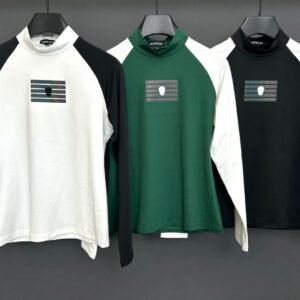 Amazingcre 여성용 골프 가을겨울 롱슬리브 크루넥 기본티 퀵드라이 통기성 컬러블록 패션 다용도 스포츠웨어