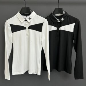 PXG 여성용 골프 가을겨울 티셔츠 롱슬리브 퀵드라이 캐주얼 통기성 패션 스포츠 폴로 셔츠 턴다운 칼라