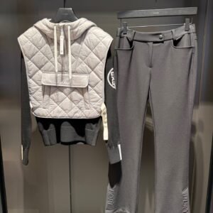 G/FORE 여성용 보온 후드 퀼팅 패딩 조끼｜허리 컷아웃 디자인｜골프·베이스볼 다용도｜한국 스타일 골프웨어