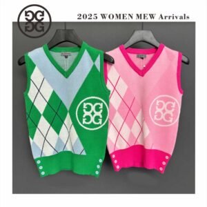 G/FORE 여성용 초가을 골프 민소매 니트 조끼 패션 올매치 캐주얼 고급스러운 체커보드 무늬 베스트 트렌디 스타일
