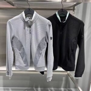 Amazingcre 여성 26년 가을 신상 골프 캐주얼 상의, 모든 스타일에 어울리는 긴팔 지퍼 재킷 외투, 고급스러운 스탠드 칼라 슬림핏