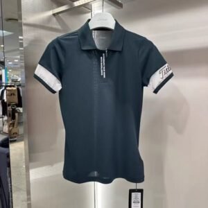 Titlelst 여성용 26년 여름 골프웨어 반팔 티셔츠 PLAY 고탄력 칼라 탑 운동 테니스복