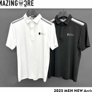 Amazingcre 남성 골프 반팔 상의 신모델 폴로 셔츠 턴다운 칼라 통기성 편안한 흡한 만능 티셔츠