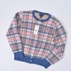 Ralph Lauren 포니 자수 니트 가을/겨울 신상 체크 가디건 소형 아우터 레트로 여성