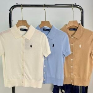 Ralph Lauren 봄여름 신상 싱글 브레스톤 클래식 포니 자수 여성 카라 심플 슬림 핏 데일리 니트