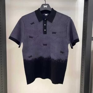 PXG 남성 26년 봄 컬렉션 골프웨어 칼라 문자 반팔 니트 캐주얼 상의