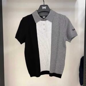 PXG 여성 골프 카라 니트 반팔 티셔츠 26 여름 신상 통기성 얇은 야외 스포츠웨어