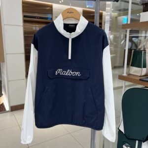 MALBON 여성용 가을겨울 신상 골프복 운동캐주얼 바람막이 컬러블록 자켓 트렌치코트 외투