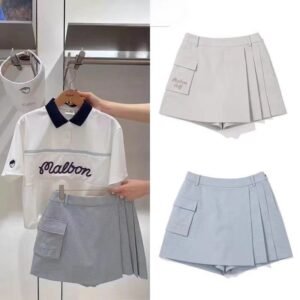 Malbon 여성 신상 골프웨어 단색 데일리 부드러운 신축성 속건 반바지