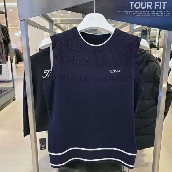 Titleist 26년 봄여름 여성용 골프웨어 라운드넥 쿨터치 니트 조끼 슬림핏 민소매 베스트 탑