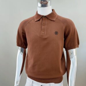 G/FORE 남성용 골프 웨어 베이스볼 스타일 카라 니트 반팔 티셔츠