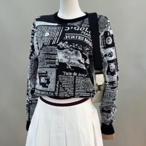 G/FORE 여성 골프웨어 코디 26년 겨울 신상 운동형 슬림 보정 자카드 니트 스웨터