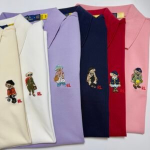 Ralph Lauren 랄프로렌 베어 자수 카라 5버튼 반팔 티셔츠