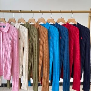 RalphLauren 여성용 클래식 케이블 니트 가디건 아메리칸 스타일