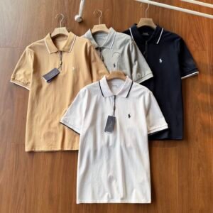 Ralph Lauren 남성용 하프지퍼 폴로셔츠, 공식 홈페이지 신상품, 클래식 트리밍 카라 디자인