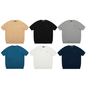 Ralph Lauren 클래식 베이직 데일리 사계절 남성용 니트 반팔