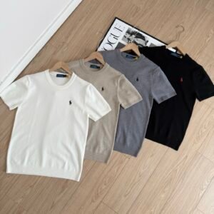 Ralph Lauren  폴로 로고 자수 4색 니트 반팔 티셔츠