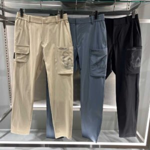 Amazingcre 남성 봄 골프웨어 해골 프린트 스트레이트 핏 캐주얼 롱팬츠