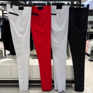 Titlelst 남성 가을/겨울 골프 스트레이트 팬츠, 단색 베이직, 아웃도어, 슬림 핏, 스트레치, 하이웨이스트 스트레이트 골프 바지