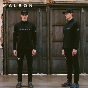 Malbon 골프 남성 의상 장팔 하이넥 라이트 아웃도어 스포츠 캐주얼 데일리 지퍼