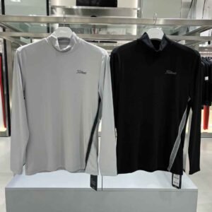 Titleist 남성 융털 안감 가을/겨울 골프웨어 하이넥 장팔 기본 티셔츠