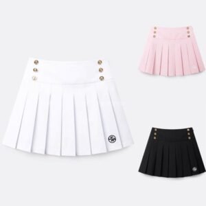 G/FORE 골프 의상 스커트 26 봄 여성용 로고 배색 데일리 주름 운동 미니스커트