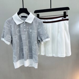 G/FORE신상 여성 골프웨어 스포츠 야구 니트 반팔 나이 룩 데일리 슬림 핏